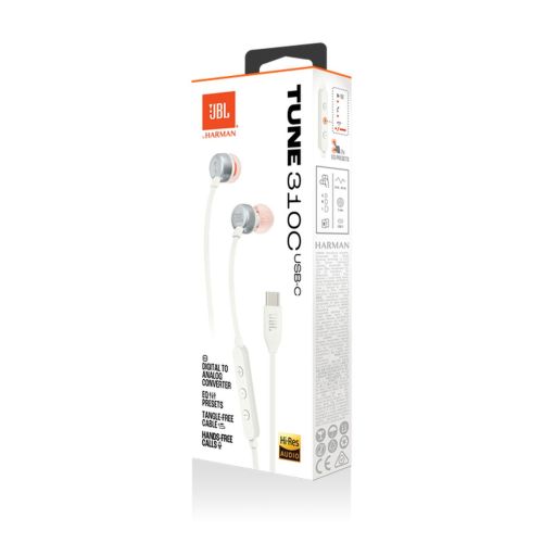 JBL Tune 310C USB-C Vezetékes Fülhallgató Mikrofonnal – Hi-Res Audio és JBL Pure Bass Sound