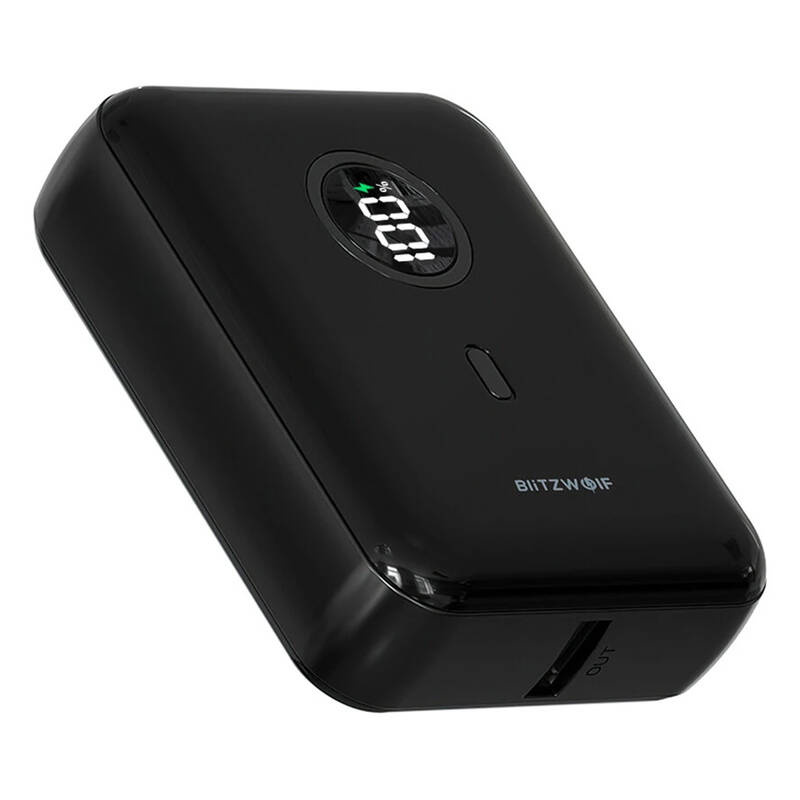 BlitzWolf BW-P21 mini powerbank 10000mAh – 22.5W gyorstöltés, USB-C + USB-A, LED kijelző
