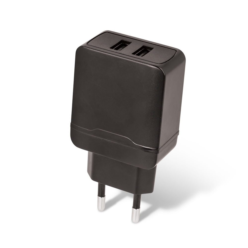 Maxlife MXTC-02 hálózati gyorstöltő 2xUSB, 2.4A, fekete