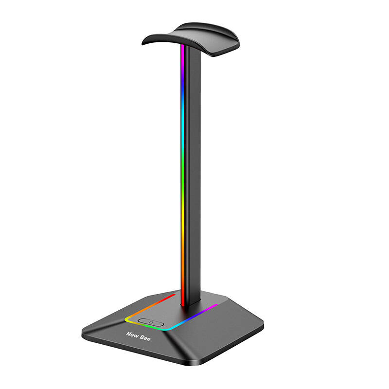 New Bee NB-Z8 RGB Fejhallgatótartó USB-vel – Alumínium, Stabil Talp, Több Színű Világítás