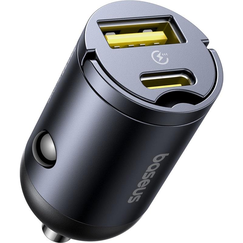 Baseus Mini Tiny Star PD Autós Töltő 30W – USB-C + USB-A, Fekete