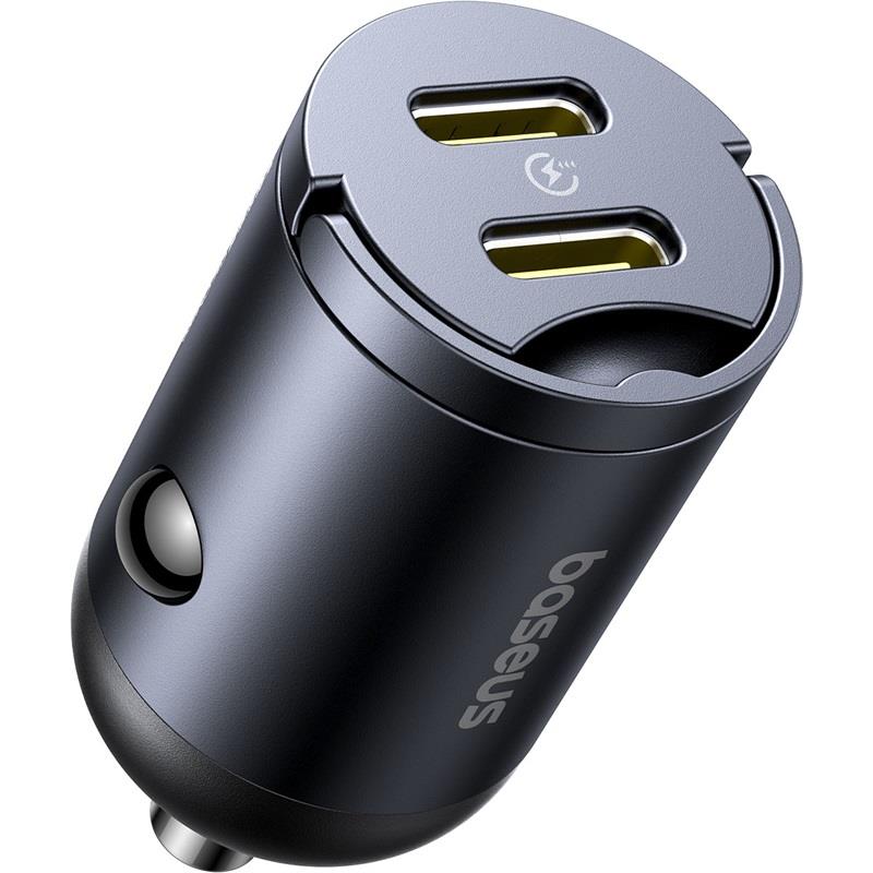 Baseus Mini Tiny Star PD Autós Töltő 30W – 2 x USB-C, Fekete