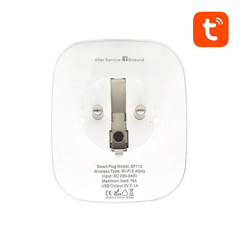 Gosund SP112 WiFi okos konnektor 16A – Intelligens WiFi dugalj fogyasztásmérővel és 2 USB porttal – 3. kép