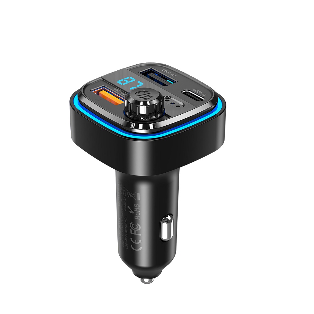 XO BCC08 FM transmitter + Bluetooth + MP3 autós töltő – fekete