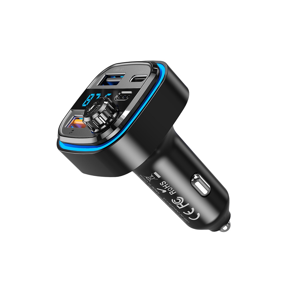 XO BCC08 FM transmitter + Bluetooth + MP3 autós töltő – fekete – 3. kép