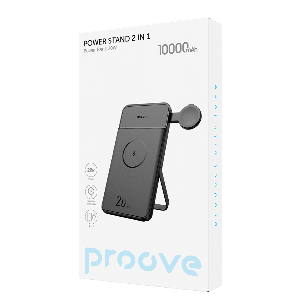 Proove Power Stand 2in1 powerbank, 20W, 10000mAh, fekete – 2. kép