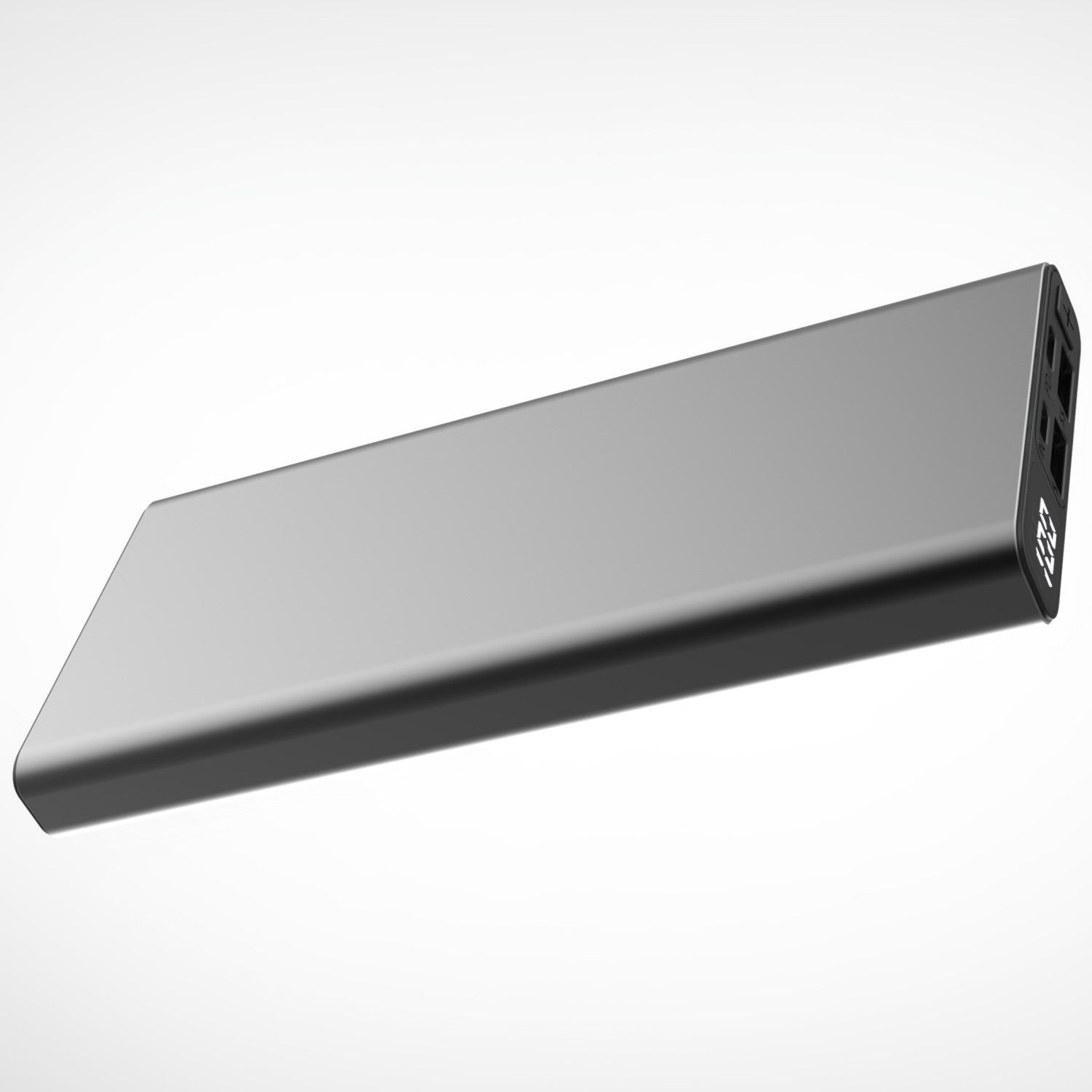 QUALO QPB10-LD-23-18 10000mAh Powerbank, LED Kijelzővel, 23W, Gyors Töltés, Szürke – 2. kép
