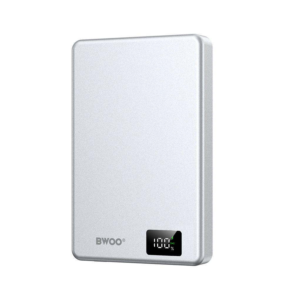 BWOO P76 10000mAh mágneses powerbank – 20W, ezüst