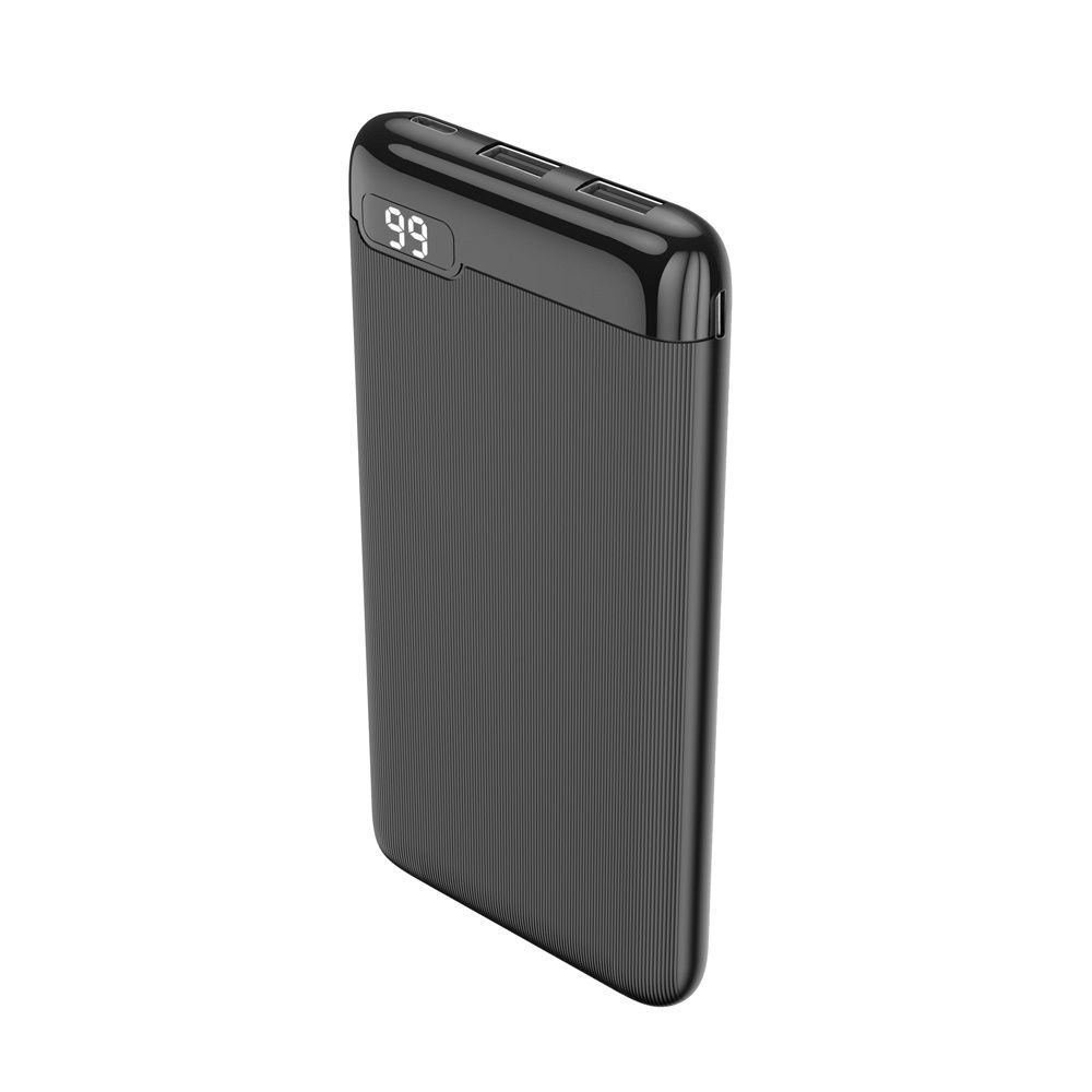 Setty SPBL-10 10000mAh Powerbank, LCD  – Gyors Töltés és LCD Kijelző, Fekete – 2. kép
