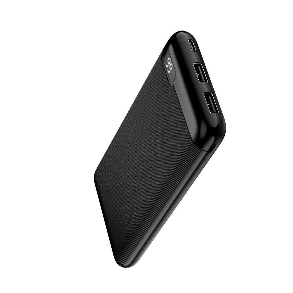 Setty SPBL-10 10000mAh Powerbank, LCD  – Gyors Töltés és LCD Kijelző, Fekete – 3. kép