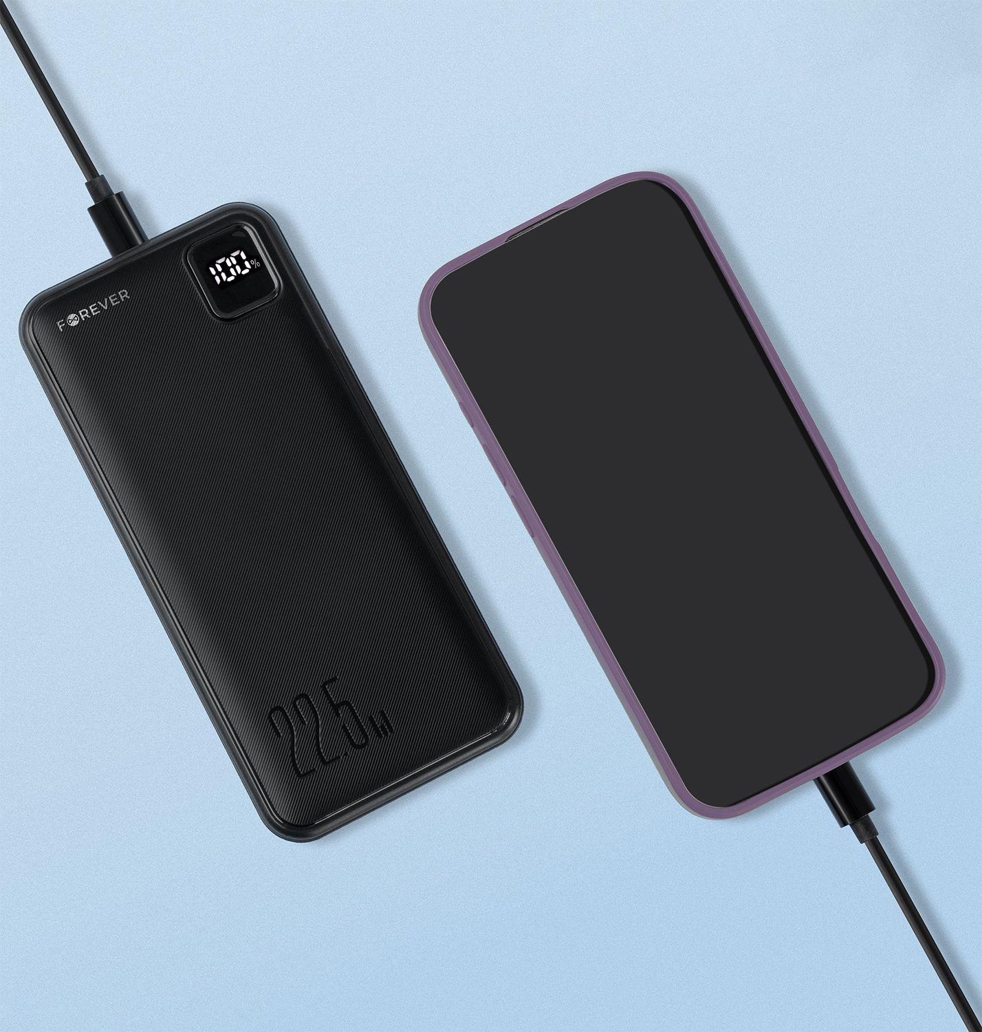 Forever TB-300M PD QC 10000 mAh 22,5W Powerbank, Gyors Töltés – Fekete – 4. kép
