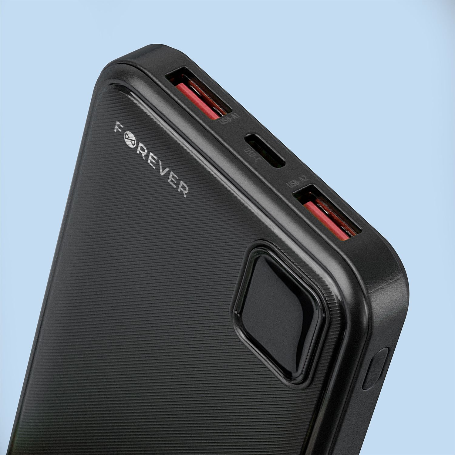Forever TB-300M PD QC 10000 mAh 22,5W Powerbank, Gyors Töltés – Fekete – 9. kép