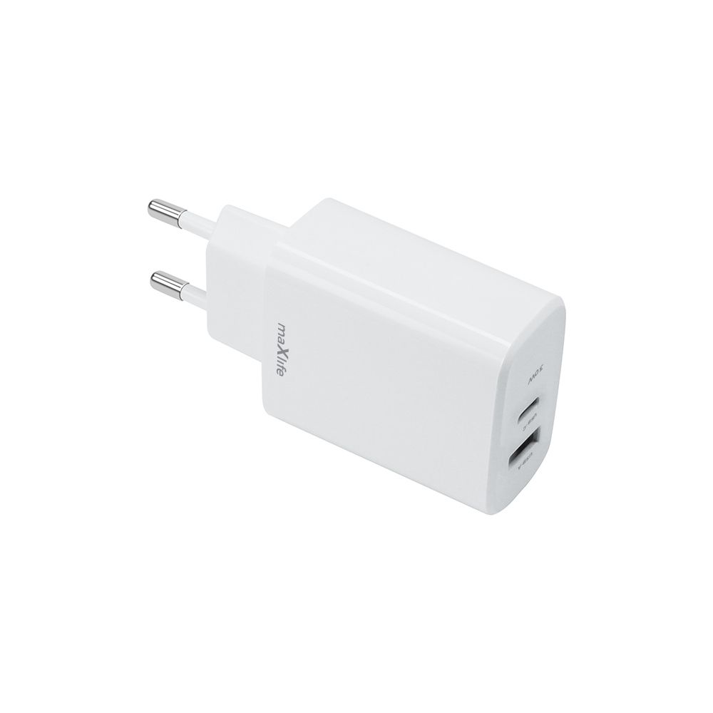 Maxlife MXTC-10-30AC USB-C + USB hálózati töltő – 30W, fehér – 2. kép