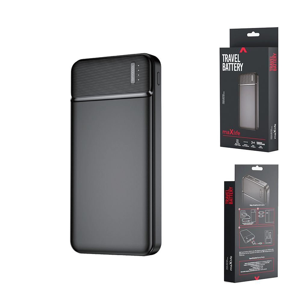 Maxlife MXPB-01 10000mAh hordozható külső akkumulátor – fekete – 12. kép