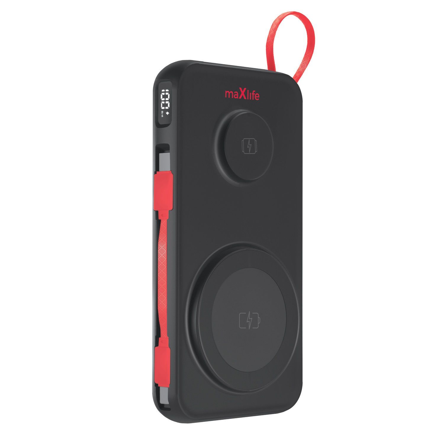 Maxlife MXPB-08 10000mAh Mágneses Vezeték Nélküli Powerbank  – 22,5W, 3 az 1-ben töltő, fekete