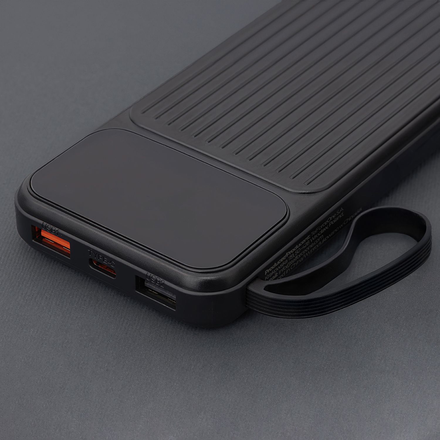 Maxlife MXPB-06 Beépített Kábeles Power Bank – 10000 mAh PD QC 22,5W Gyors töltő, Fekete – 4. kép