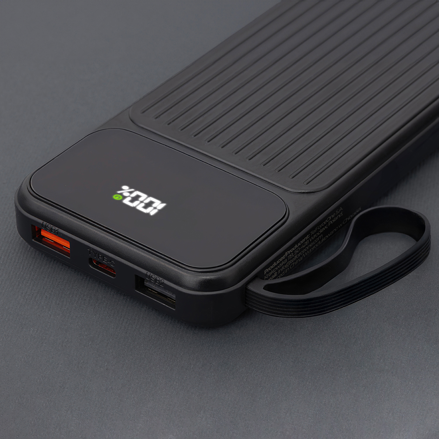Maxlife MXPB-06 Beépített Kábeles Power Bank – 10000 mAh PD QC 22,5W Gyors töltő, Fekete – 9. kép