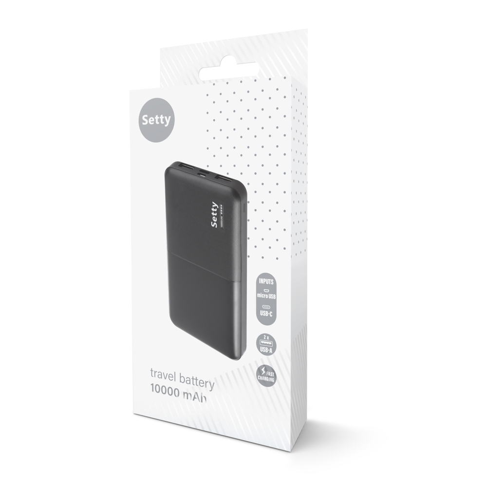 Setty SPB-10 10000mAh hordozható powerbank – fekete – 7. kép