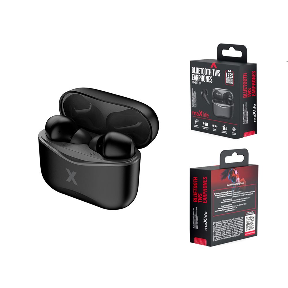 Maxlife MXBE-01 TWS Bluetooth vezeték nélküli fülhallgató – Fekete, töltőtokkal – 6. kép