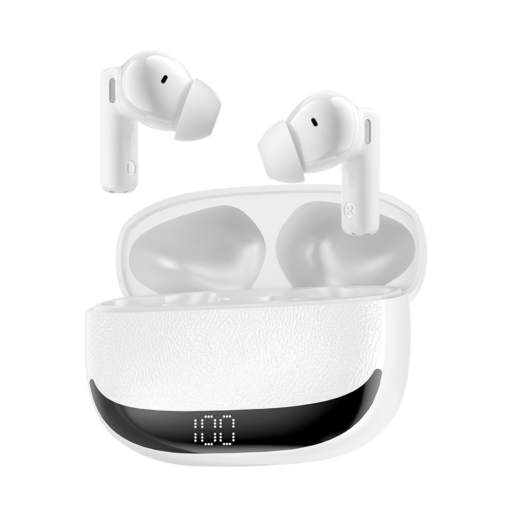 BWOO BW40 TWS Bluetooth fülhallgató aktív zajszűréssel (ANC) – LCD kijelzős töltőtokkal, fehér – 2. kép
