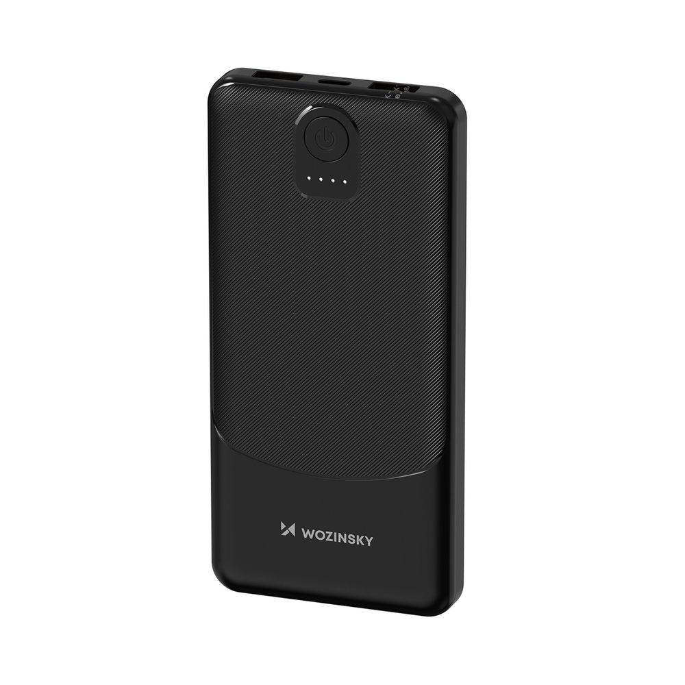 Wozinsky Wpower WPBBK-2 10000mAh Powerbank - 10W, 2xUSB-A, LED kijelző, Kompakt Külső Akkumulátor – Fekete