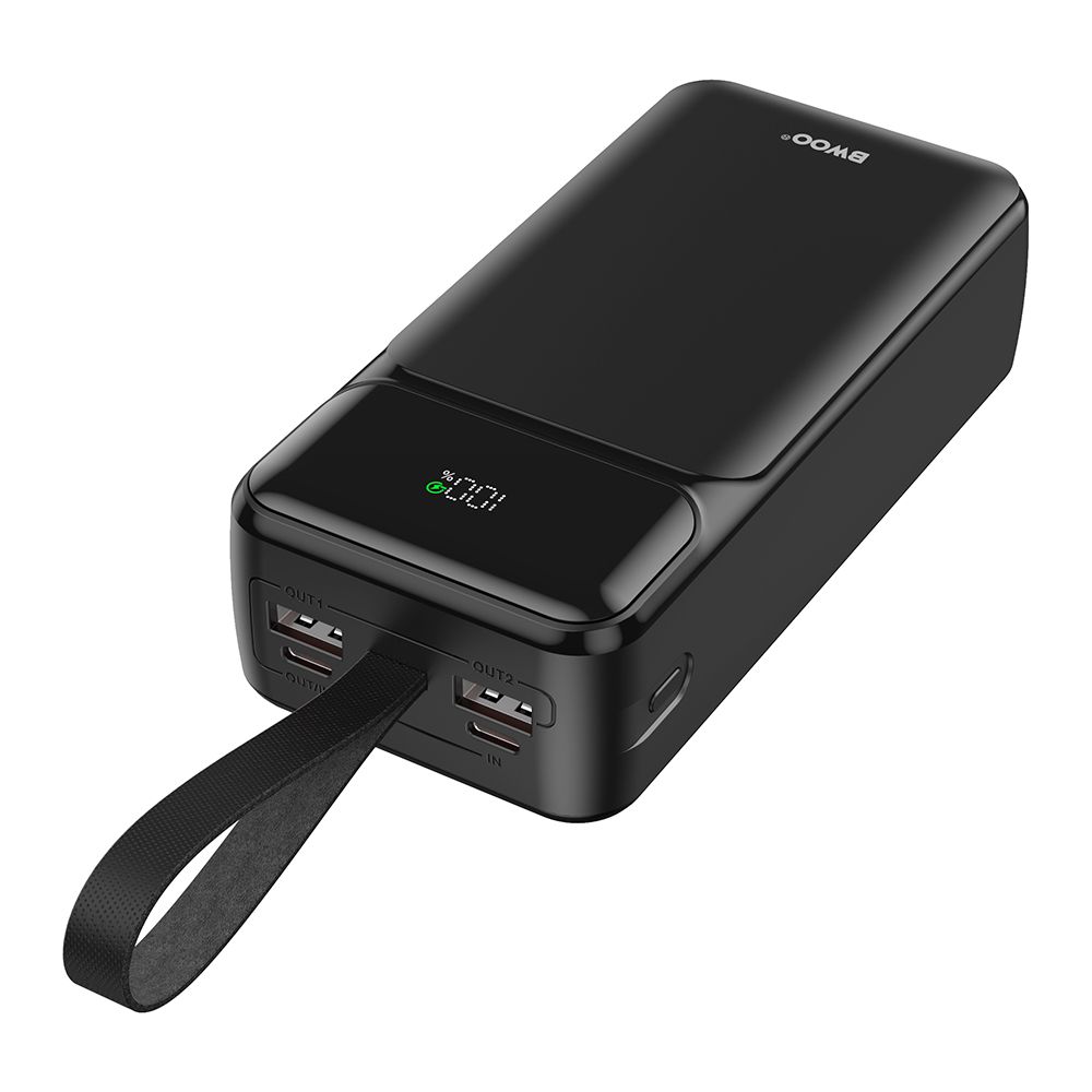 BWOO P66 30000mAh Powerbank, 65W PD Gyorstöltés, 2x USB-A + USB-C, LCD kijelző – Laptop kompatibilis külső akkumulátor – 2. kép