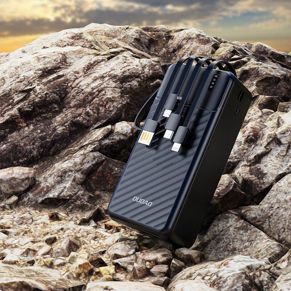 Dudao K11 Max 30000mAh Powerbank - 10W, Beépített kábelek (USB-C / Lightning / micro USB / USB-A), Telefontartó – 5. kép