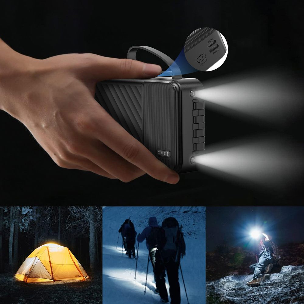 Dudao K11 Max 30000mAh Powerbank - 10W, Beépített kábelek (USB-C / Lightning / micro USB / USB-A), Telefontartó – 6. kép