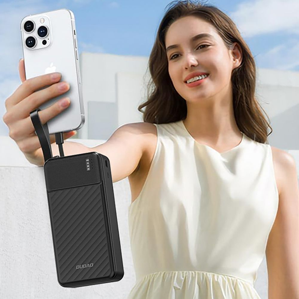 Dudao K11 Max 30000mAh Powerbank - 10W, Beépített kábelek (USB-C / Lightning / micro USB / USB-A), Telefontartó – 7. kép