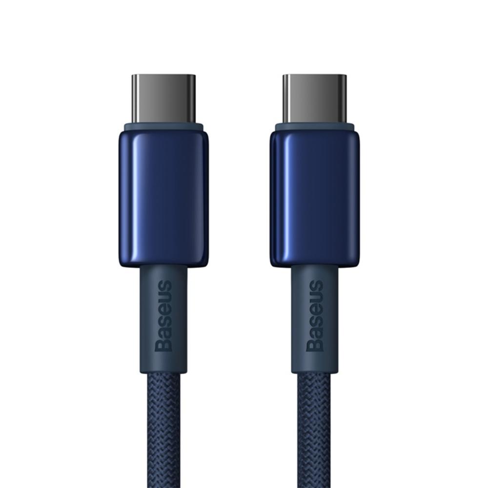Baseus Tungsten Gold gyorstöltő és adatkábel USB-C - USB-C, 100W, 2m, sötétkék – 2. kép