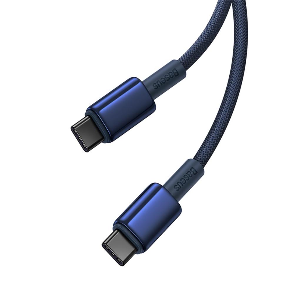 Baseus Tungsten Gold gyorstöltő és adatkábel USB-C - USB-C, 100W, 2m, sötétkék – 5. kép