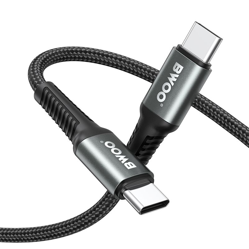 BWOO X288C-C gyorstöltő adatkábel USB-C - USB-C, 2m, 60W, fekete – 2. kép