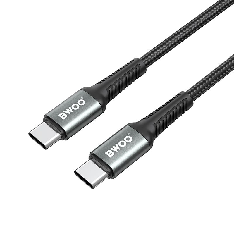BWOO X288C-C gyorstöltő adatkábel USB-C - USB-C, 2m, 60W, fekete – 3. kép