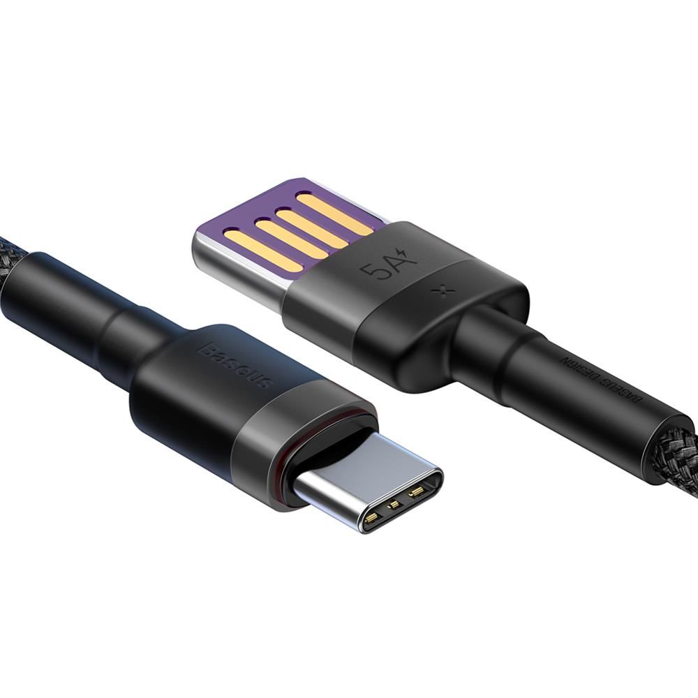Baseus Cafule HW QC USB–USB-C töltő- és adatkábel – 1 m, 40W, szürke-fekete – 3. kép