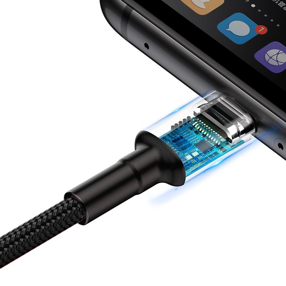 Baseus Cafule HW QC USB–USB-C töltő- és adatkábel – 1 m, 40W, szürke-fekete – 5. kép
