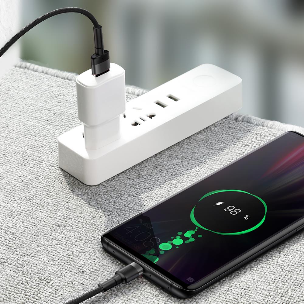 Baseus Cafule HW QC USB–USB-C töltő- és adatkábel – 1 m, 40W, szürke-fekete – 9. kép