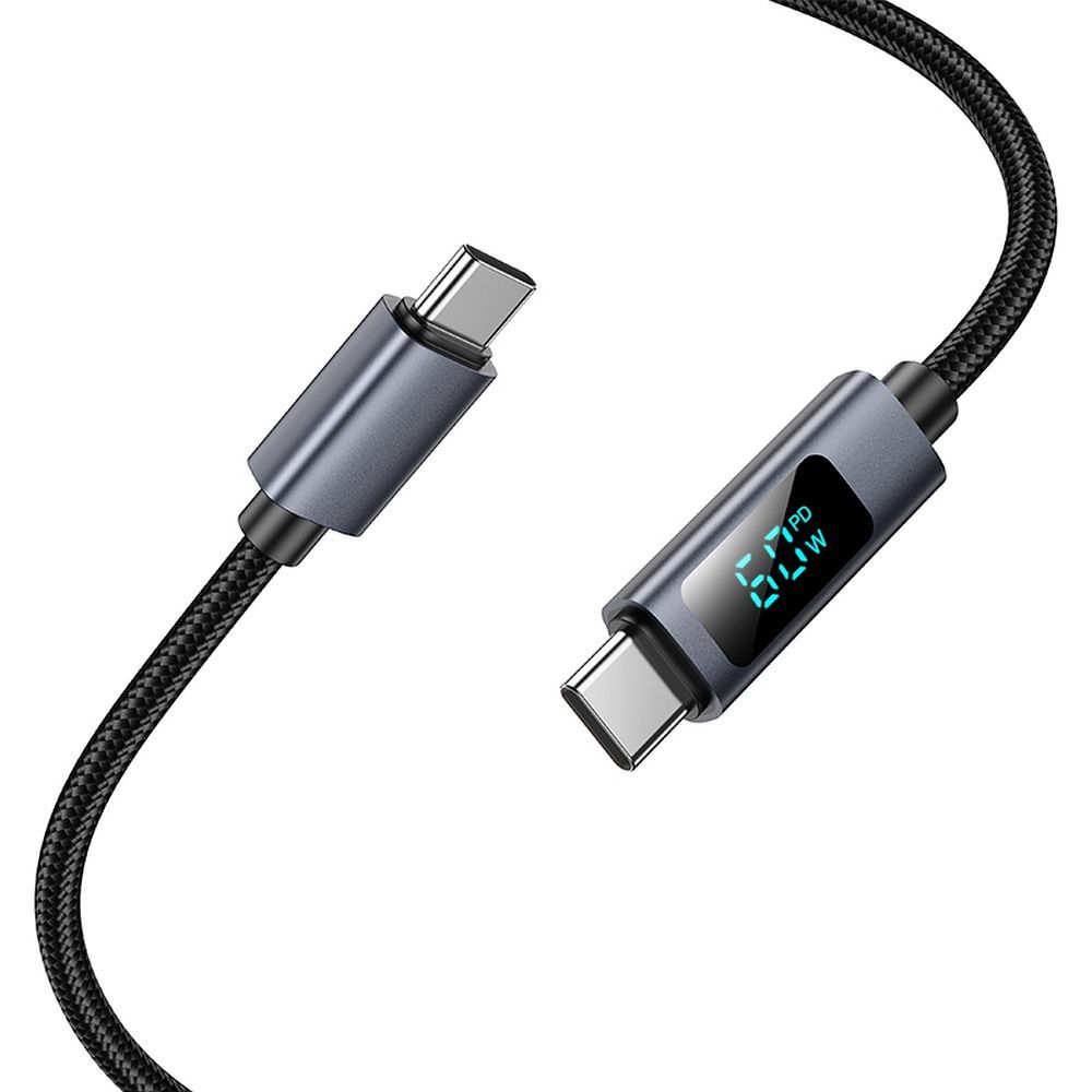 Hoco X112 USB-C – USB-C gyorstöltő és adatkábel digitális teljesítménykijelzővel 60W, 1 méter – 5. kép