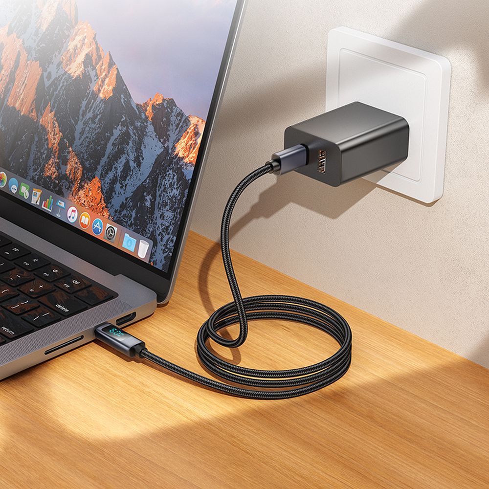 Hoco X112 USB-C – USB-C gyorstöltő és adatkábel digitális teljesítménykijelzővel 60W, 1 méter – 7. kép