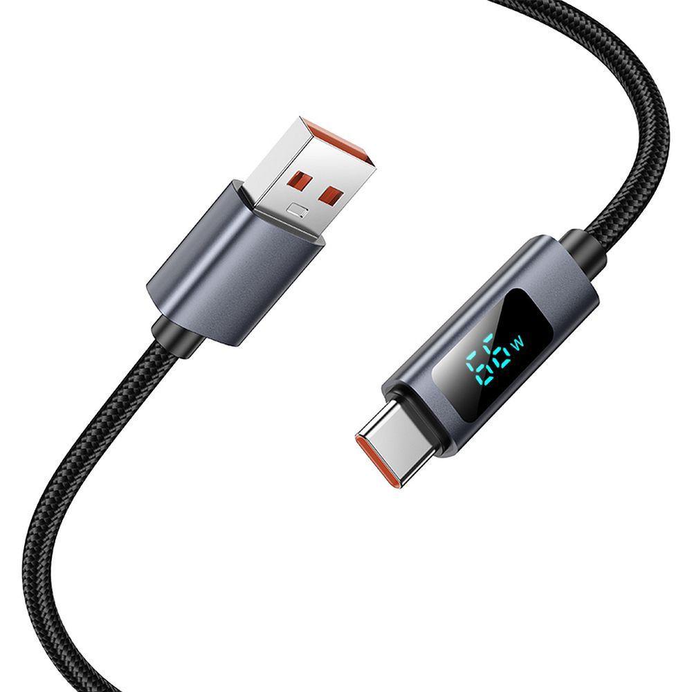Hoco X112 USB-A – USB-C gyorstöltő és adatkábel digitális kijelzővel 5A, 1 méter – 3. kép