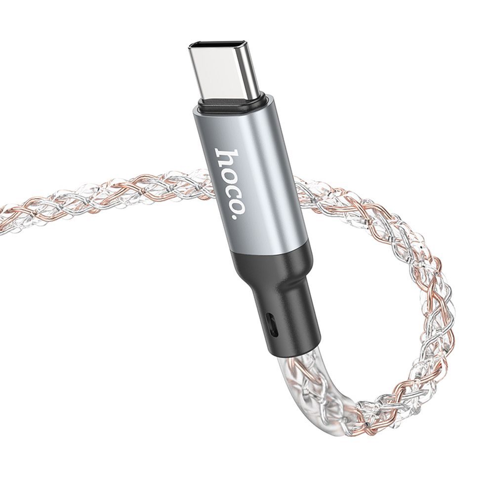 Hoco U112 Shine USB-A – USB-C LED világításos gyorstöltő és adatkábel 3A, 1 méter – 3. kép