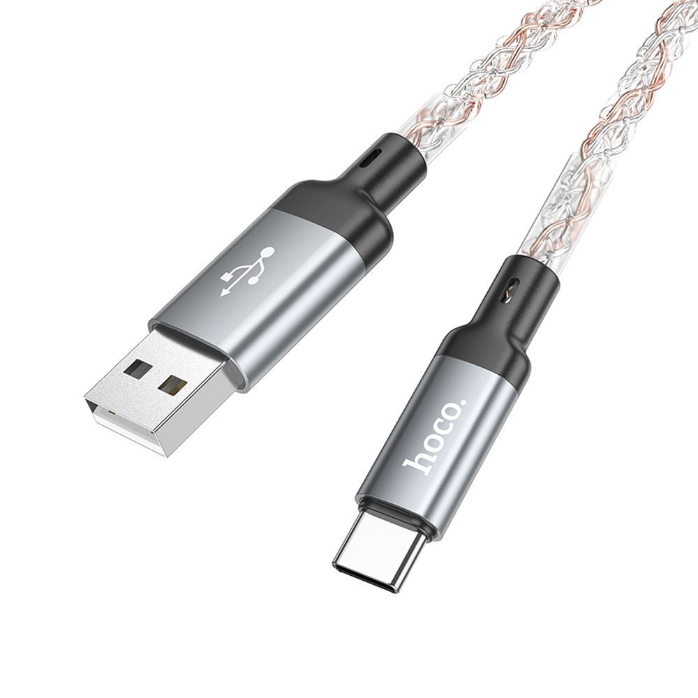 Hoco U112 Shine USB-A – USB-C LED világításos gyorstöltő és adatkábel 3A, 1 méter – 4. kép