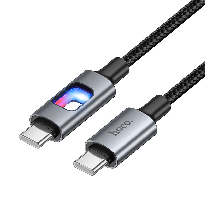 Hoco U144 USB-C – USB-C Töltőkábel - 60W, 1.2m, 3A gyorstöltés, fonott kivitel