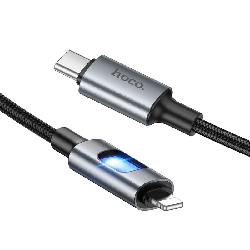 Hoco U144 USB-C – Lightning LED világításos gyorstöltő kábel – PD gyorstöltés Apple készülékekhez – 2. kép