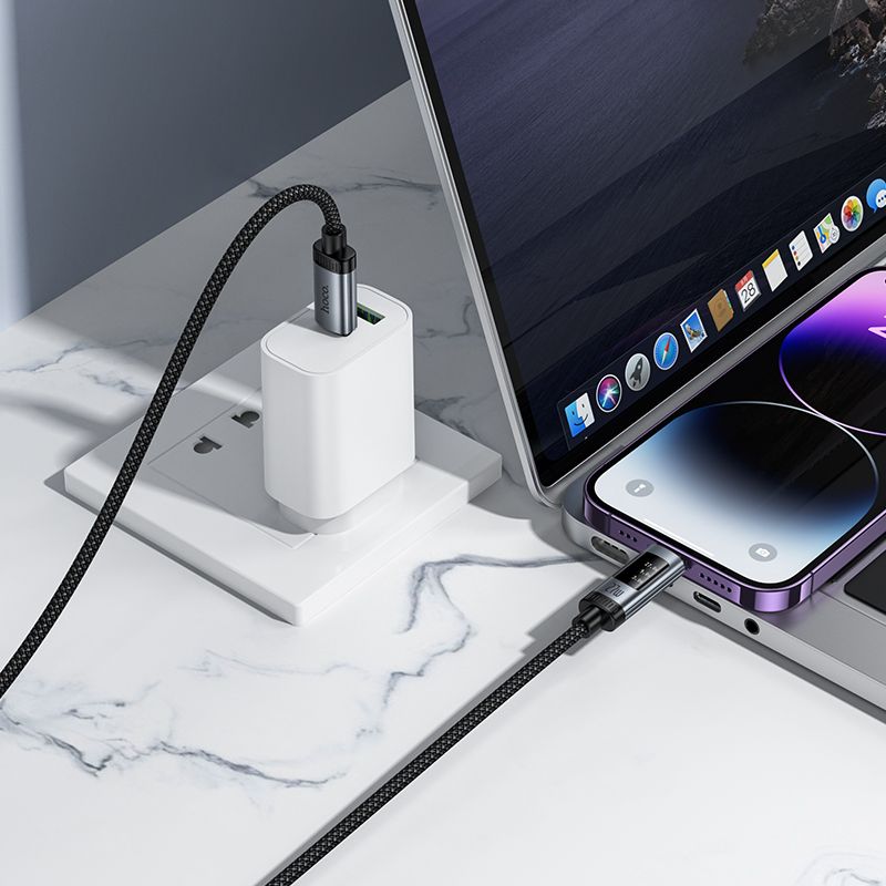 Hoco U148 USB-C – Lightning PD gyorstöltő kábel OLED teljesítménykijelzővel – 7. kép