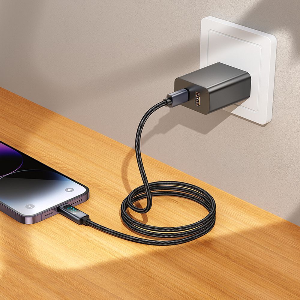 Hoco X112 USB-C – Lightning PD 27W gyorstöltő kábel digitális teljesítménykijelzővel – 7. kép