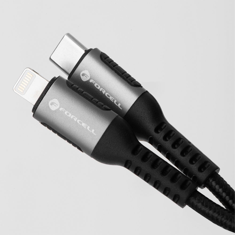 Forcell F-Energy C259 USB-C – Lightning Kábel PD 27W, 3A, 1,2m – Cafule fonott gyorstöltő és adatkábel – 2. kép