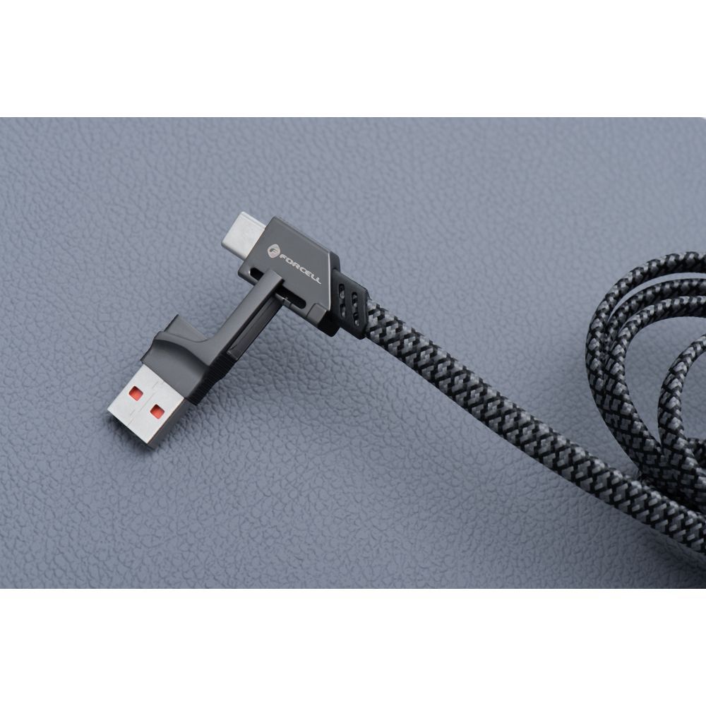 Forcell F-Energy C241 4 az 1-ben gyorstöltő és adatkábel – USB-A és USB-C bemenet, USB-C és Lightning csatlakozó, QC/PD 60W, 1 méter – 6. kép