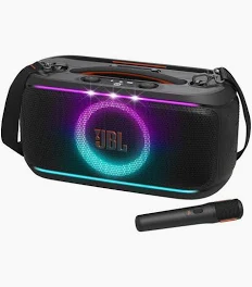 JBL PartyBox On-The-Go 2 Bluetooth partyhangszóró – 100W teljesítmény, fényshow, vezeték nélküli mikrofon, IPX4 védelem – 3. kép