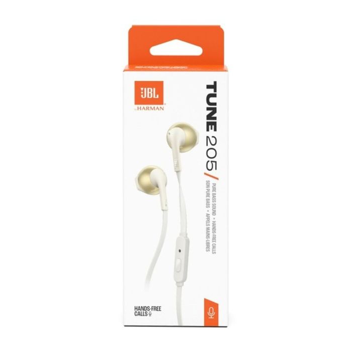 JBL Tune 205 Vezetékes Fülhallgató – JBL Pure Bass Sound, Beépített Mikrofon, 3,5 mm Jack
