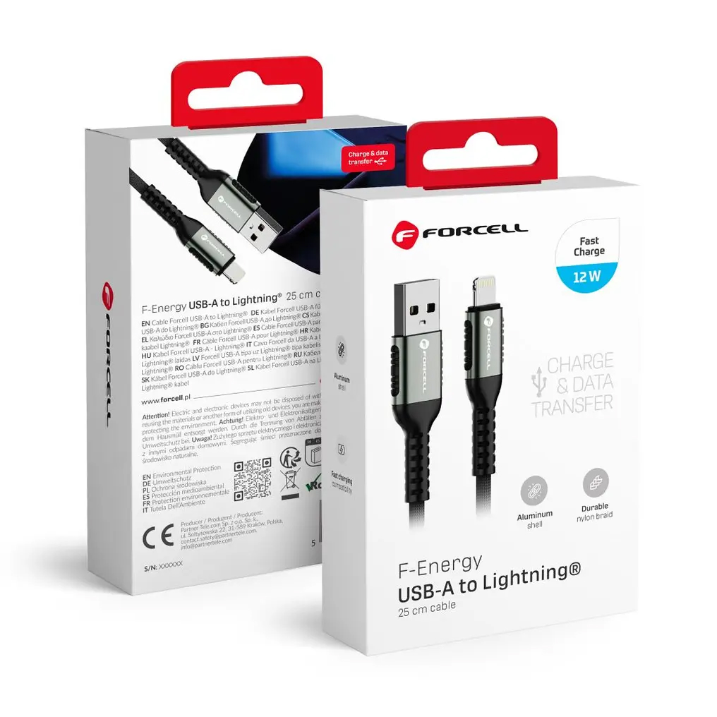 Forcell F-Energy C257 USB-A – Lightning kábel 2,4A 12W Cafule 1,2 m – 7. kép